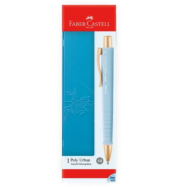 Caneta Esferográfica 1.0mm Poly Ball Urban Azul Gold ES/ESURBAZ FABER-CASTELL