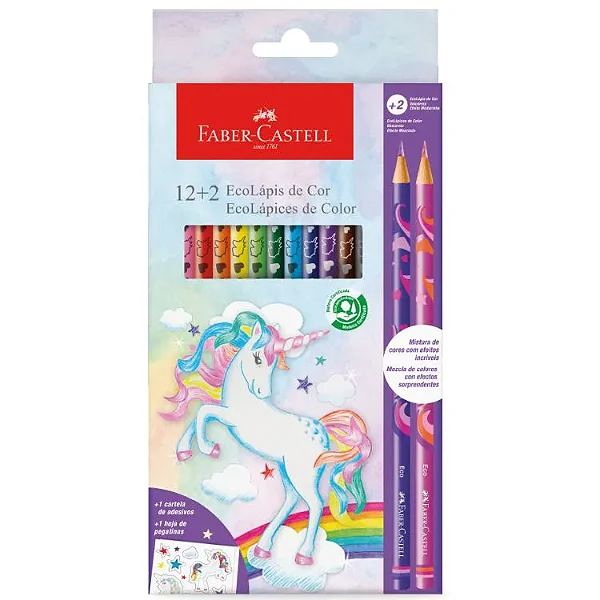 Ecolápis de Cor 12+2 Coleção Unicórnio 120912+2UNI FABER-CASTELL