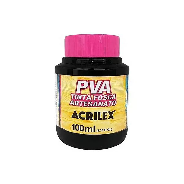 Tinta PVA Fosca Para Artesanato Acrilex 100ml 520 Preto