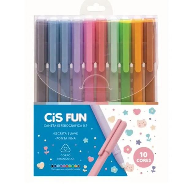 Caneta Esferográfica Fun 10 Unidades Cis