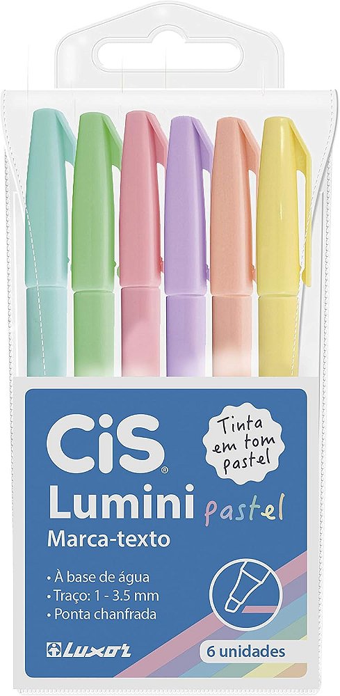 Marca Texto Lumini Pastel c/6 cis