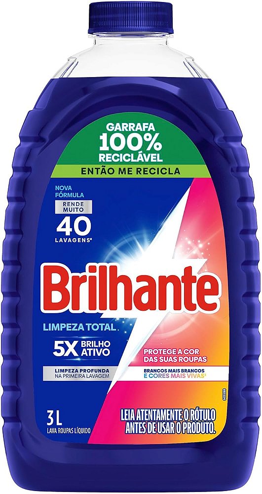 Brilhante Limpeza Total - Lava Roupas Líquido 3L