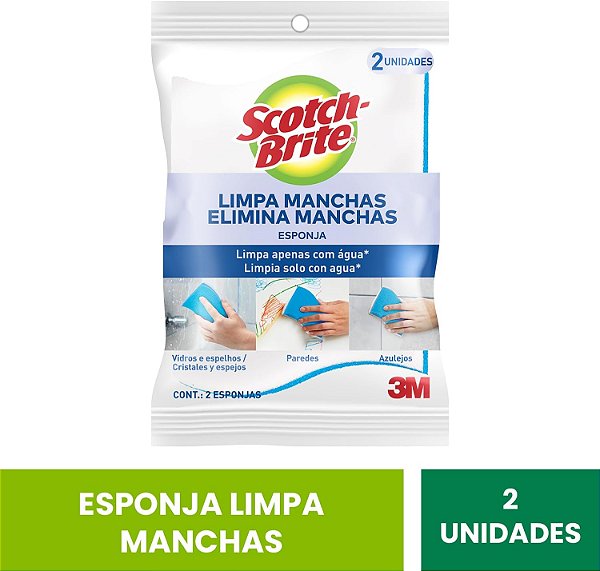 Scotch-Brite, 3M, Esponja Tira Manchas Para Limpeza, 2 unidades