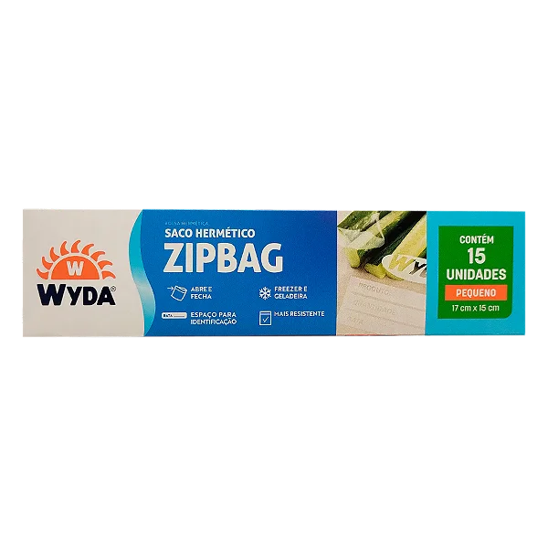 Saco Hermético ZipBag Pequeno Wyda 17x15cm C/15 Unidades