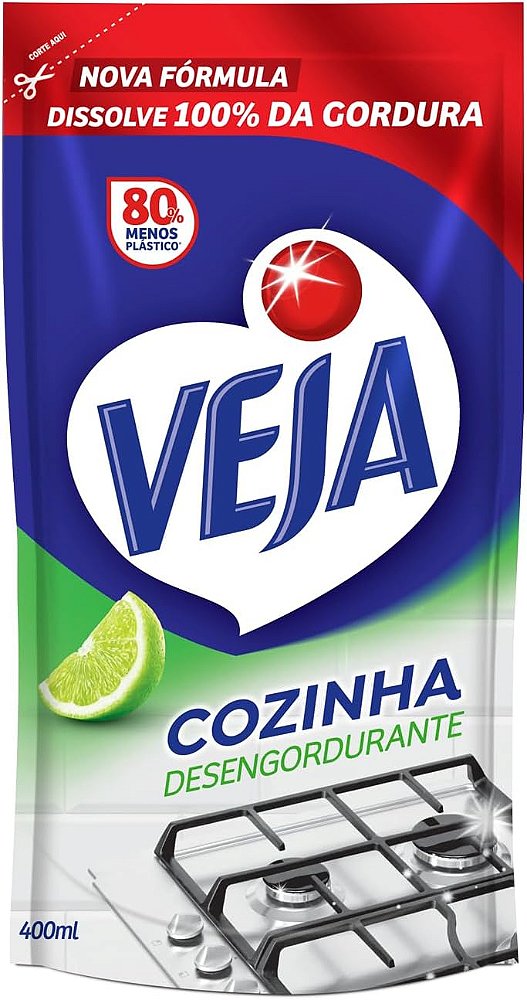 Veja Cozinha - Desengordurante Limão, Refil Econômico 400ml
