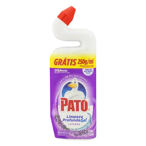 Desinfetante Uso Geral Gel Lavanda Pato Limpeza Profunda Frasco 750ml Grátis 250g/ml