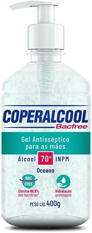 Coperalcool Alcool Gel Higienizador De Maos 70 Inpm Coperalcool Bacfree Oceano 400G