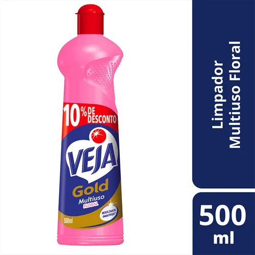 Limpador Multiuso Floral Veja Gold 500ml Grátis 10% de Desconto