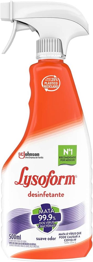 Desinf.Lysoform Suave Odor C/Pulverizador 500Ml