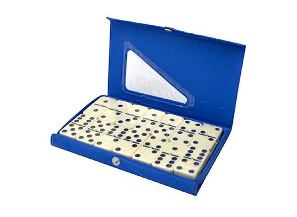 Jogo Dominó 28 Peças Resina Estojo