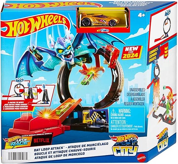 Hot Wheels City Pista de Brinquedo Ataque do Morcego para crianças a partir de 4 anos