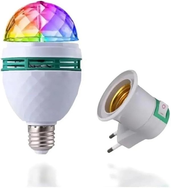 Lâmpada LED Giratória RGB Para Festas