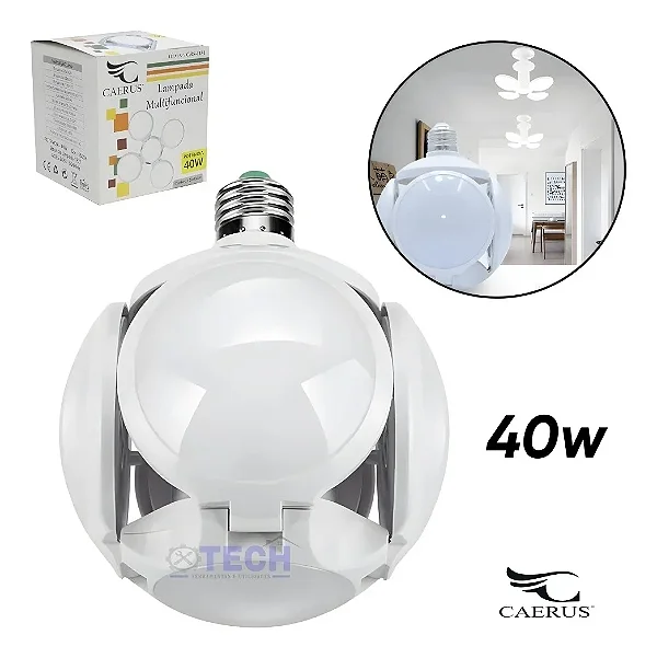 Lâmpada Multifuncional Tipo Bola 40w Bivolt Caerus Branco-frio