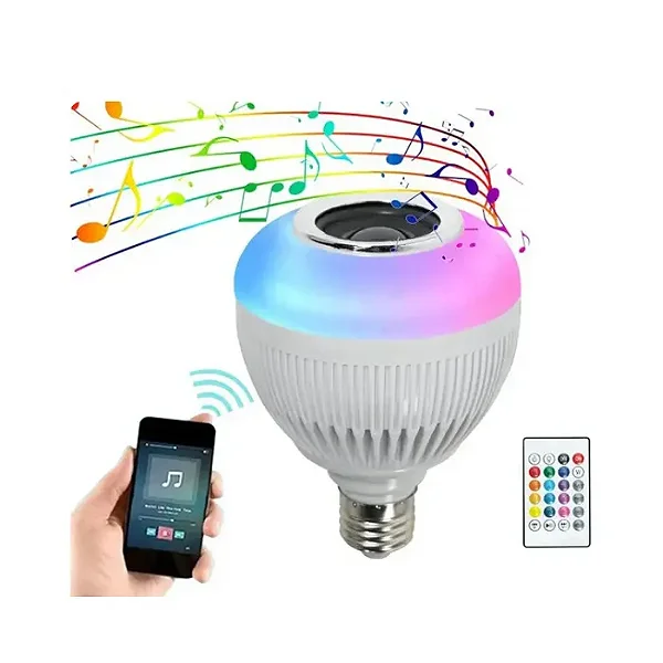 Lâmpada colorida c/Caixa de Som Bluetooth BIV UP6055 FX/EL