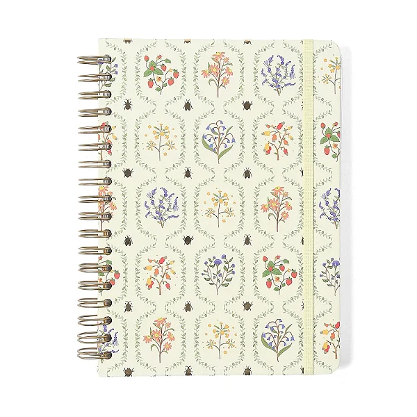 Caderno Espiral Jardim Pautado 17x24 Off White 10 Matérias 160 fls