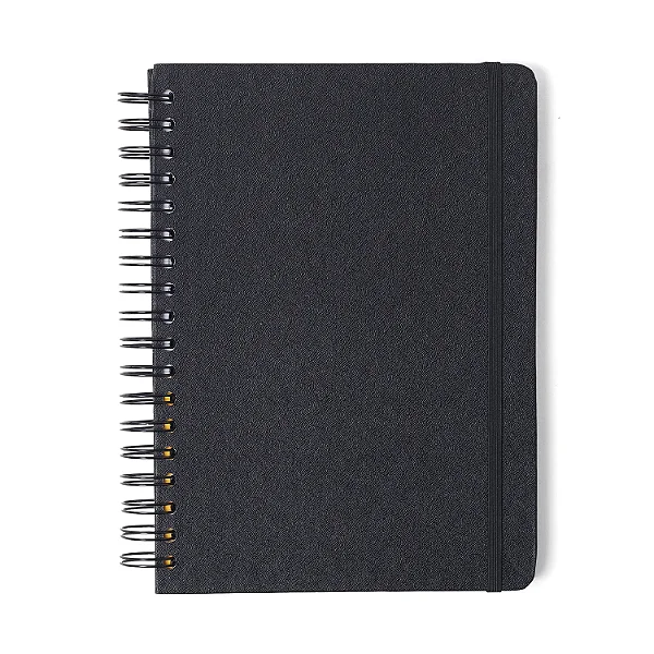 Caderno Espiral Colegial Clássica Pautado Preta 10 Matérias 160 fls