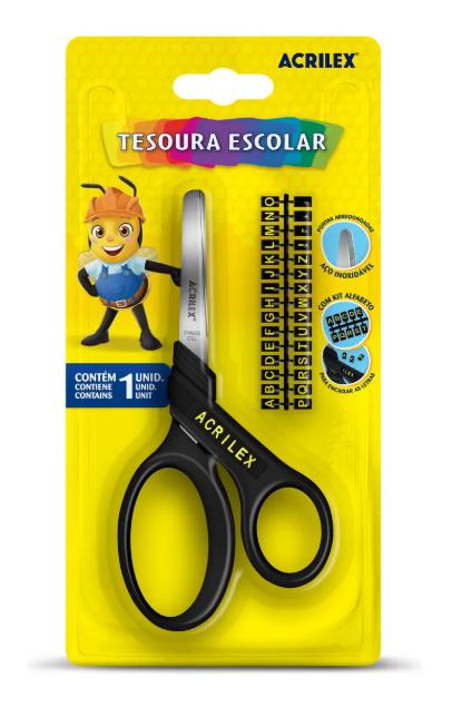 Tesoura Escolar Letras Pt 22547