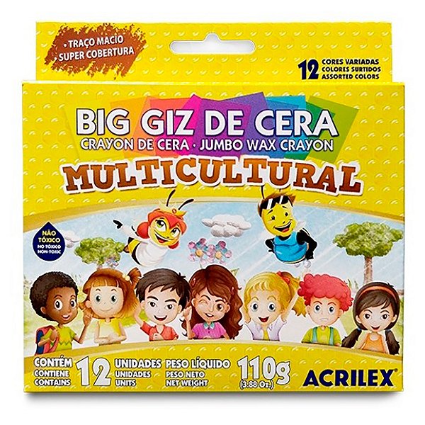 Giz de Cera Big Multi 12 Cores 091220 Acrilex