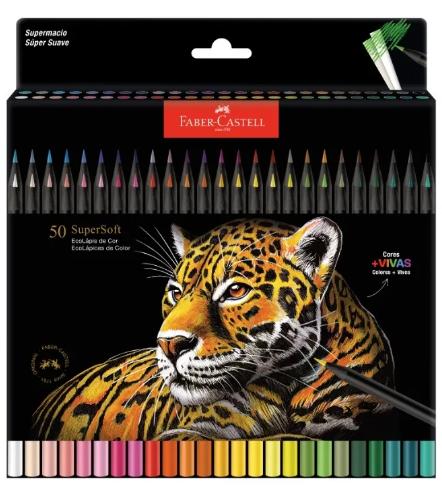 Lapis de Cor Faber-castell Supersoft Kit Com 50 Cores
