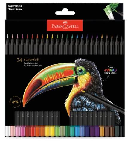 Lapis de Cor Faber-castell Supersoft 24 Cores