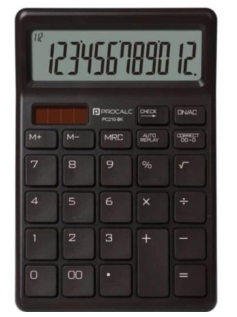 Calculadora de Mesa Preta 12dig Pc210-bk