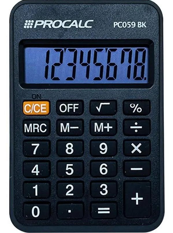 Calculadora Pessoal 8 Dig Preta Pc059bk