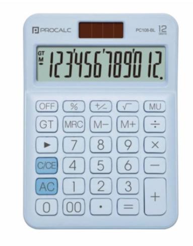 Calculadora de Mesa Azul 12dig Pc108-bl