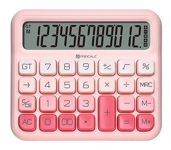 Calculadora de Mesa Rosa 12dig Pc315-pk