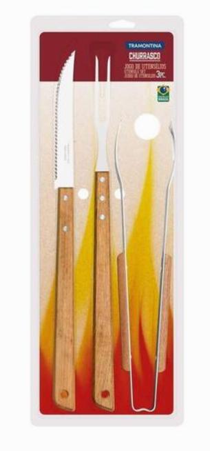 Jogo Churrasco Inox 3pc