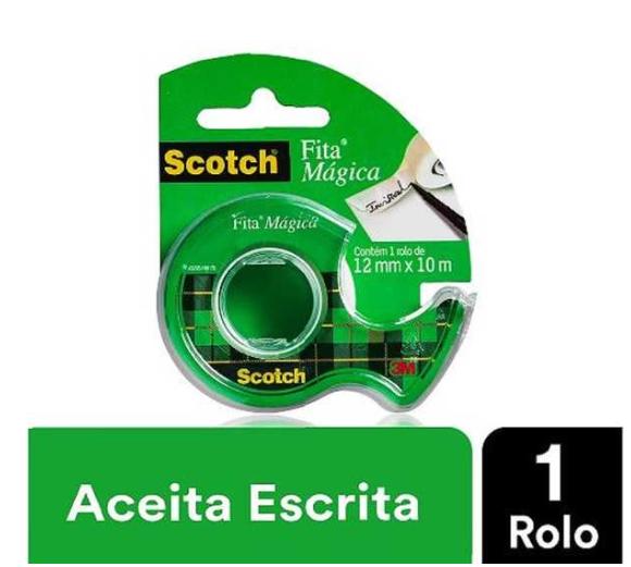 Fita Adesiva Scotch Magica 12mmx10m C/dispenser