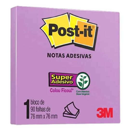 Bloco Adesivo Post-it 76x76mm Lilas 3m Hb004309967