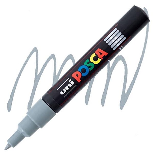 Caneta Uni Ball Posca Pc-1m Cinza