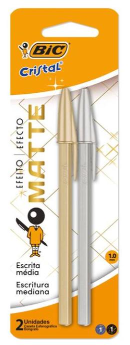 Caneta Bic Cristal Matte C/2 Pt Dr