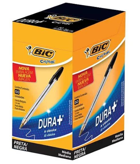 Caneta Bic Cristal  Preta Caixa C/50 Unidades