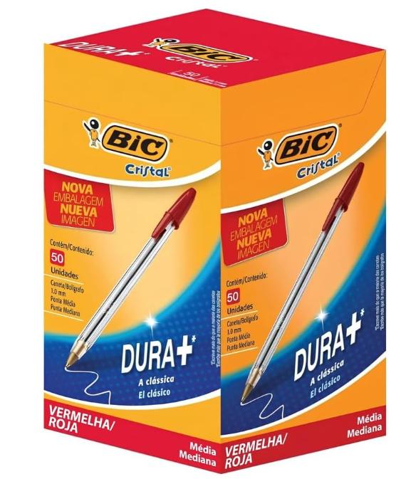 Caneta Bic Cristal  Vermelha Caixa C/50 Unidades
