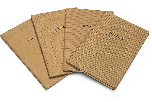 Kit Revista Notas 14x21 C/4 Unid Kraft Mix
