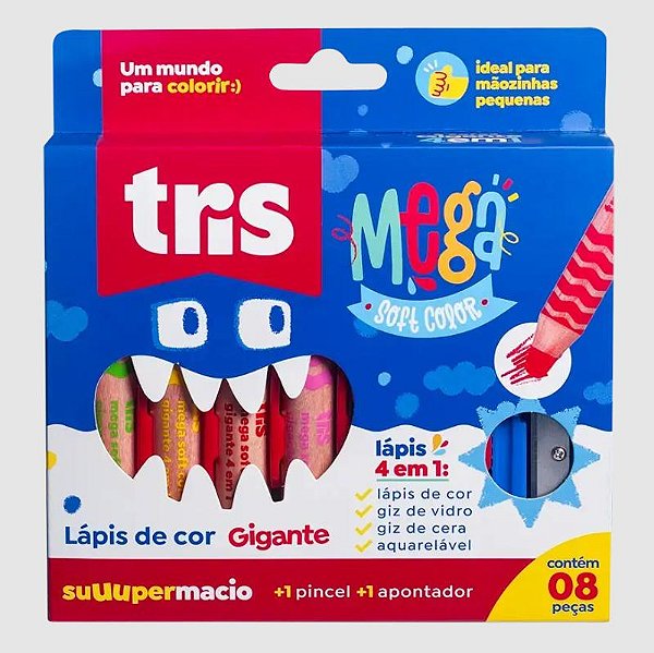 Lapis de Cor Tris Megasoft C/06 Cores Jumbo 4x1