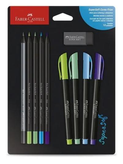 Kit Faber Castell Super Soft C/10 Pçs Cores Frias Kit/sscfrias