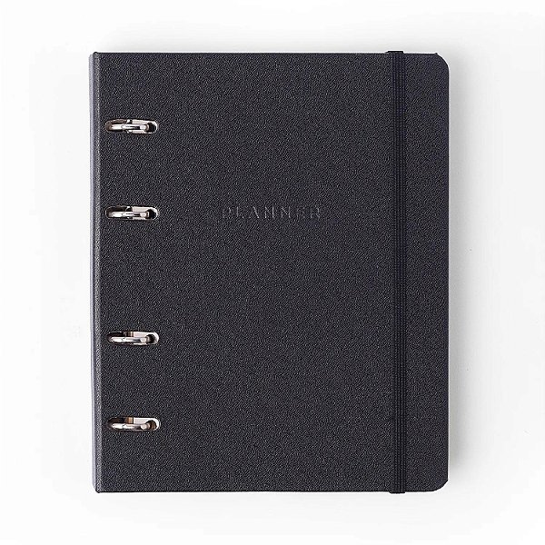 Agenda A5 Planner Argolado Semanal Notas Preta
