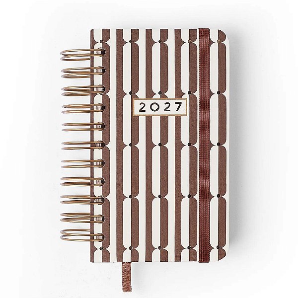 Agenda Planner Wireo 9x15,5 Diaria Veredas Marrom
