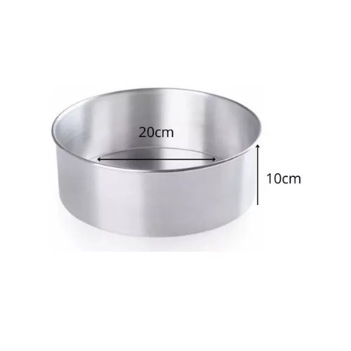 Forma Redonda Para Bolo 20x10cm em Alumínio