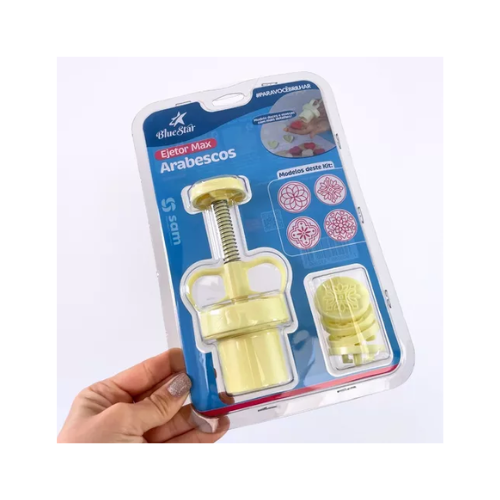 Ejetor Max Doce Massa Biscoito 4 Moldes Bluestar - Arabesco