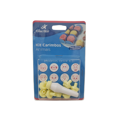 Kit Carimbos para Doces e Massas Animais Blue Star