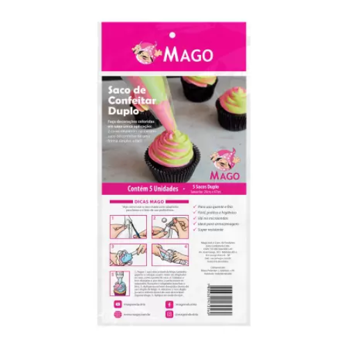 Saco Confeitar Duplo - 26x47cm - 05 Un - Mago