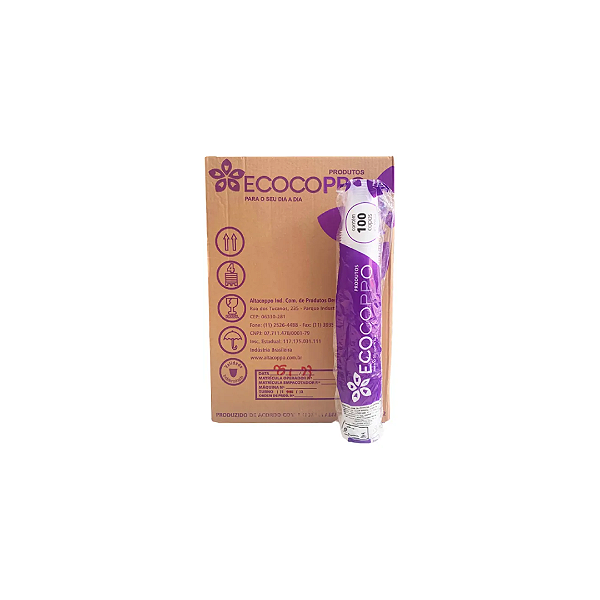 Copo Plástico Descartável 200ml Transparente 100un - Ecocoppo
