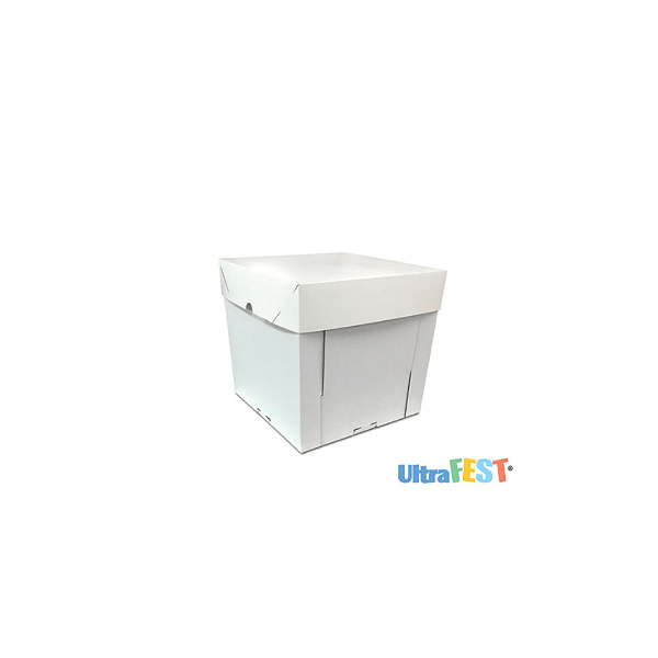 Caixa Para Bolo Cubo Branca 32,5X32,5X25CM Ultrafest