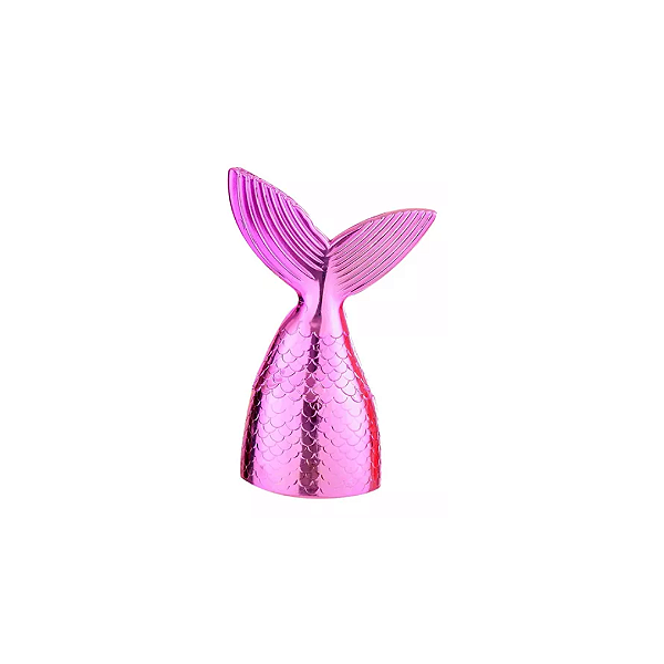 Cauda Rabo Sereia Ariel Fundo Do Mar Metalizado Rosa
