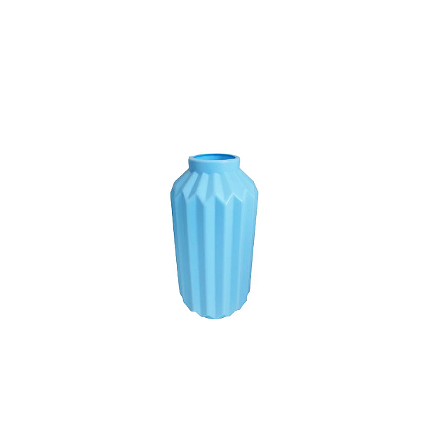 Vaso Elegance De Plástico Decorativo 18Cm Azul Bebê