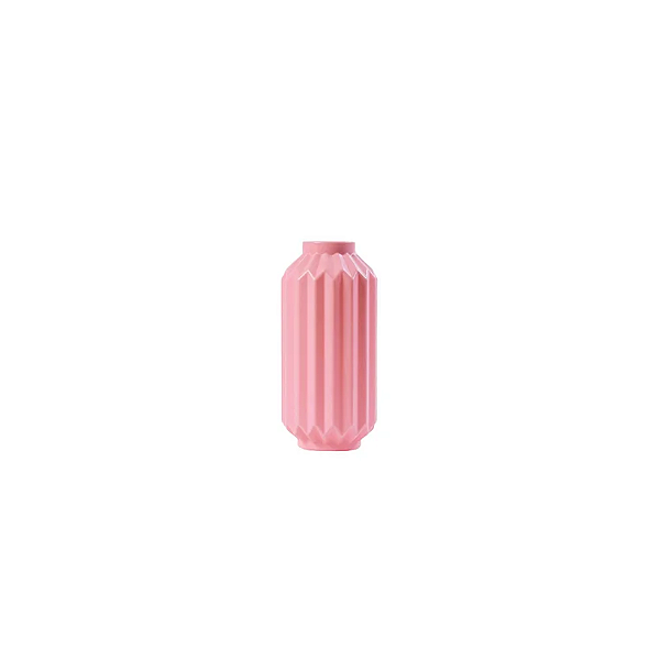 Vaso Elegance De Plástico Decorativo 18Cm Rosa Claro