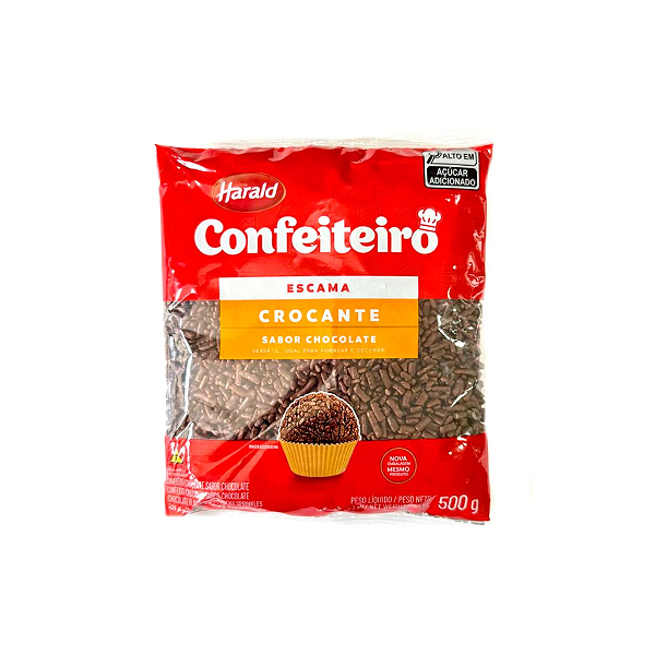 Confeito Escama Crocante Sabor Chocolate Confeiteiro 500g - Harald